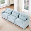 Three-Seater Chenille Ergonomic Wooden Base Upholstered Sofa with Elegant Armrests, Lumbar Pillow and Easy Install - 2 of 4