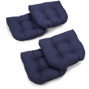 Blazing Needles, 19-inch U-Shaped Spun Polyester Outdoor Tufted Dining Chair Cushions (Set of 4) - 1 of 1