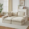 KWPZQEB 99'' Modular Sectional Sofa Couches, L-Shape Couch with 3 Pillows, 3-Seat Sofa with Chaise, Comfy Sectional Couches for Living Room - 4 of 4
