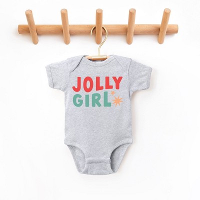 The Juniper Shop Jolly Girl Star Baby Bodysuit - 18 Month - Heather Grey