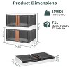 2Pcs 72L Foldable Storage Bins with Lid Collapsible Stackable Closet Organizer Containers with Front Door Lock 4Pcs Wheels - 2 of 4