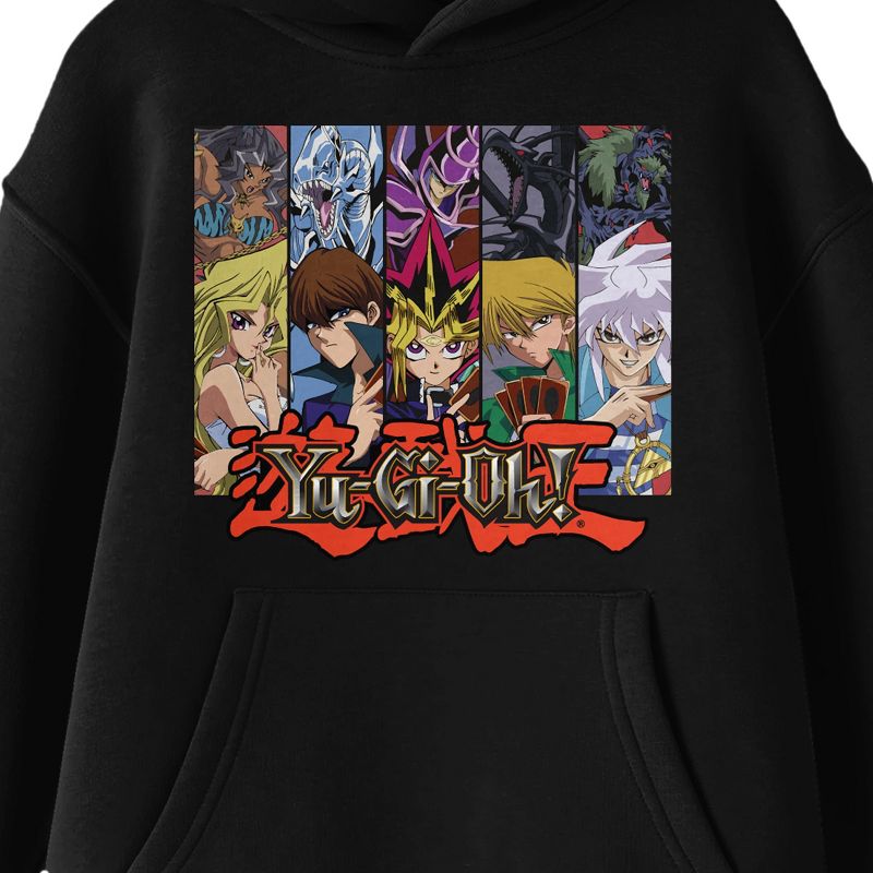 Yu-Gi-Oh Character Group With Main Monsters Long Sleeve Black Youth Hooded Sweatshirt, 2 of 4