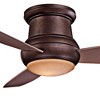 52" Minka Aire Vintage Hugger Outdoor Ceiling Fan with LED Light Oil Rubbed Bronze Taupe Pietra Glass Wet Rated for Patio Porch - 3 of 4