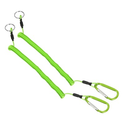 Unique Bargains Fishing Retractable Flexible Tools Lanyard Safety Cord Spiral Lanyard 2 Pcs