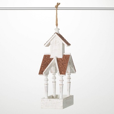 Sullivans 15.75" Wood Copper Gazebo Bird Feeder