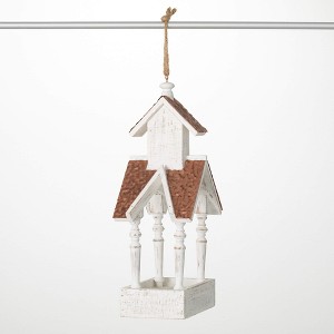 Sullivans 15.75" Wood Copper Gazebo Bird Feeder - 1 of 3