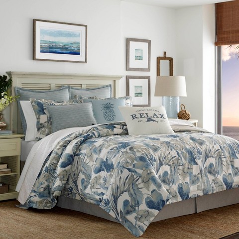 Tommy Bahama Queen 4pc Raw Coast Comforter Set Blue - Tommy Bahama: Bedding, Reversible, OEKO-TEX Certified