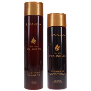 L'ANZA Keratin Healing Oil Lustrous Shampoo 10.1 oz & Keratin Healing Oil Lustrous Conditioner 8.5 oz Combo Pack - 1 of 4