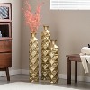 Metal decorative vase High Distress Metal center vase with 3D triangle pattern, set of 3 vases for home decoration - 3 of 4