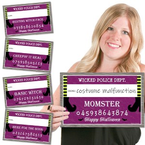 Big Dot of Happiness Happy Halloween - Witch Party Mug Shots - Photo Booth Props Kit - 20 Count - 1 of 4