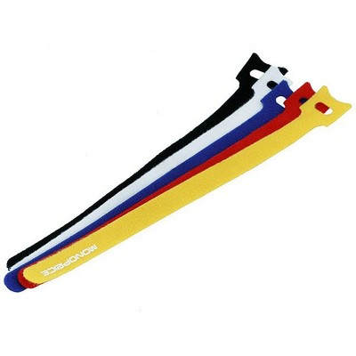 Monoprice Hook and Loop Fastening Cable Ties, 9in, 50 pcs/pack, 5 Colors
