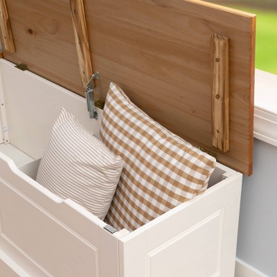 Natural Pine and White Backless Corner Nook Set