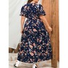 YESFASHION Women Plus Size Wrap Dress High Waist Short Sleeve Ruffle Casual Summer Maxi Dresses with Belt - 2 of 4