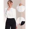 Allegra K Women's Elegant Stand Collar Long Sleeve Button Decor Office Blouse - 2 of 4