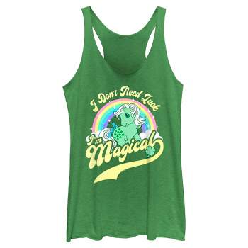 Women's My Little Pony St. Patrick's Day I Don't Need Luck I'm Magical Racerback Tank Top