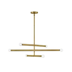 Lark Millie 6 - Light Chandelier in  Lacquered Brass - 1 of 4