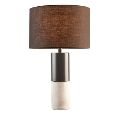 Fulton 27.5" Black Concrete and Steel Table Lamp Set
