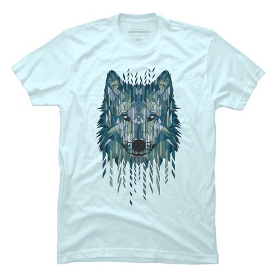 Men's Design By Humans Geometric Wolf By Jun087 T-shirt - Light Blue ...