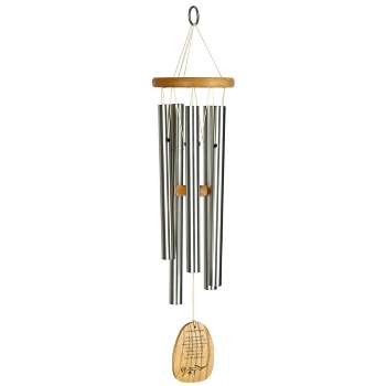 Woodstock Wind Chimes Signature Collection, Woodstock Reflections, Serenity Prayer 22'' Silver Wind Chime WRSP