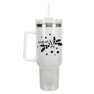 100 North Comfort & Joy Boughs of Holly Christmas Wrap-Around 40 Oz. Stainless Steel Water Bottle Coffee Mug, Spill & Leak Resistant, Travel Tumbler - 1 of 4