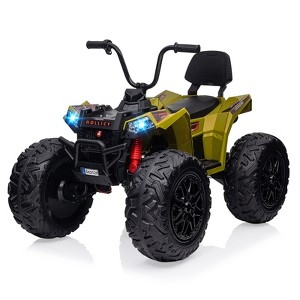 24V 2-Seater Kids ATV Quad, 4WD Ride On Car w/4×100W Motors, Dual 7Ah Batteries, Accelerator Handle, Lights & Music - 1 of 4