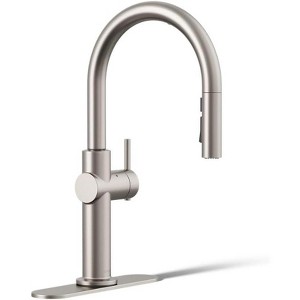 KOHLER Touchless Pull Down Kitchen Faucet, 3-Spray, Vibrant Stainless, with Touchless Activation and LED Light Indicating Ready Use - 1 of 1