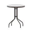 Flash Furniture Lila 23.75'' Round Glass Metal Table with 2 Metal Aluminum Slat Stack Chairs - 4 of 4