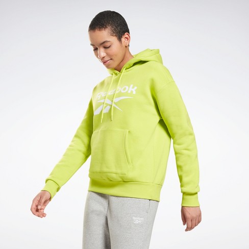 Reebok Identity Logo Fleece Pullover Hoodie Womens Xs Acid Yellow : Target