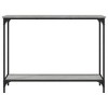 Clihome Sonoma Oak Industrial Console Table, Matte Black Metal Frame, with Shelf & Adjustable Feet - 3 of 4