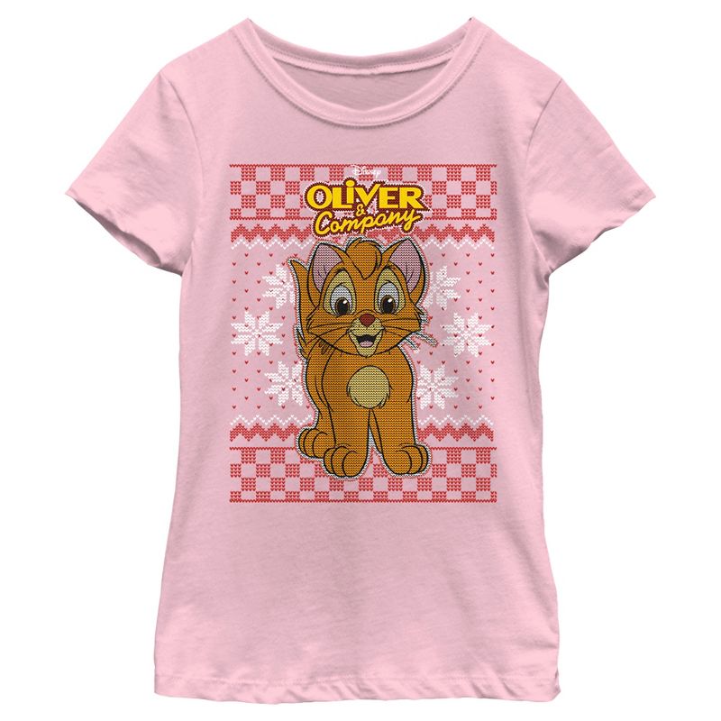 Girl's Oliver & Company Christmas Oliver T-Shirt, 1 of 5