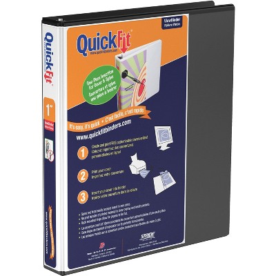 Stride QuickFit 1 D-Ring View Binder Black 87011