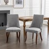Set of 2 High Back Dining Chairs,Comfy Upholstered Seating with Triple Support System,Curved Solid Wood Legs,Beige Fabric Accent Chairs-The Pop Home - 2 of 4