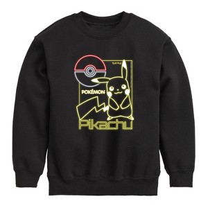 Boys' - Pokémon - Neon Pikachu Graphic Long Sleeve Fleece Sweatshirt - 1 of 4