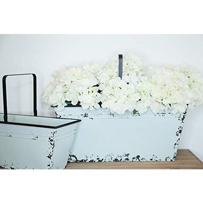 TX USA Corporation Robins Egg Blue Household, Plants, Gardening Storage Rustic Metal Gathering Bins - Set of 2