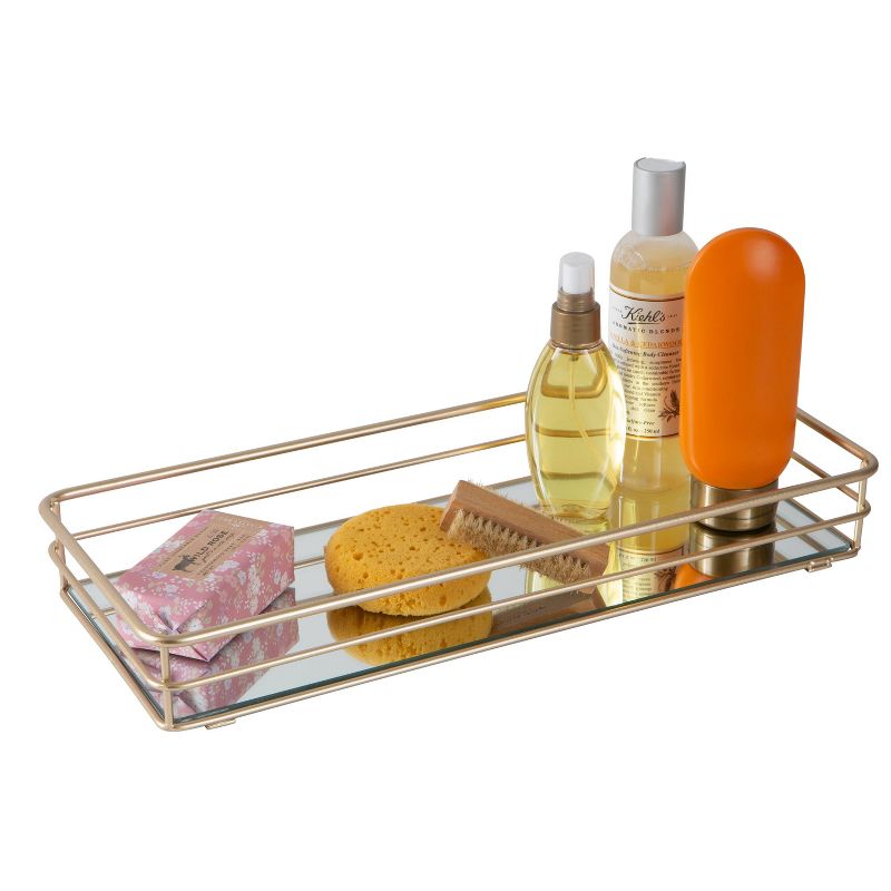 Vanity Tray with Mirror Gold - Elle D&#233;cor, 4 of 8