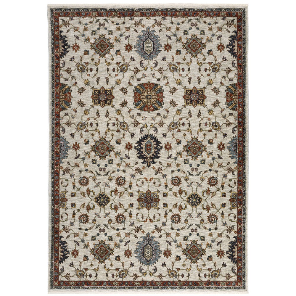 Photos - Area Rug 9'10"x12'10" Arya Classic Medallions Indoor  Ivory - Captiv8e Desi