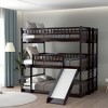 Bellemave Triple Bunk Bed with Slide and Ladders Full Over Full Over Full Wooden Bunk Bed Frame£¬ Espresso - 3 of 4