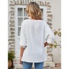 Womens Shirt Round Neck Puff Sleeve Tops 2025 Summer Loose Balloon Sleeve Work Office Blouse for Women - 2 of 4