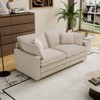 Loveseat/3-seat Sectional Sofa Features a Deep Seat 4 Pillows Corduroy Serpentine Springs Solid Wood Frame Removable Footstool for Living Rooms - 4 of 4
