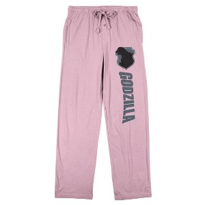 Godzilla Badge Women's Pink Sleep Pajama Pants - 1 of 4