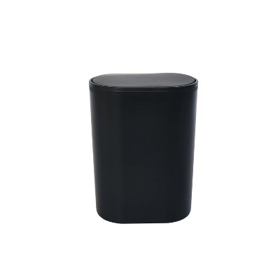 LunaLulinlk Black plastic flip top wastebasket