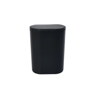 LunaLulinlk Black plastic flip top wastebasket - 1 of 4
