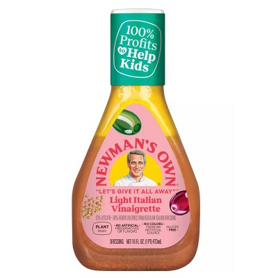 Newman's Own Light Italian Vinaigrette, 16 oz Bottles (Pack of 4)
