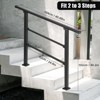 Handrails for Outdoor Steps, Black Wrought Iron Stair Handrail with Installation Kit, Metal Porch Railing - 4 of 4