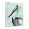Stupell Industries Coastal Pelican Bird Watching Turquoise Ocean Portrait Black Framed Giclee Art - 3 of 4