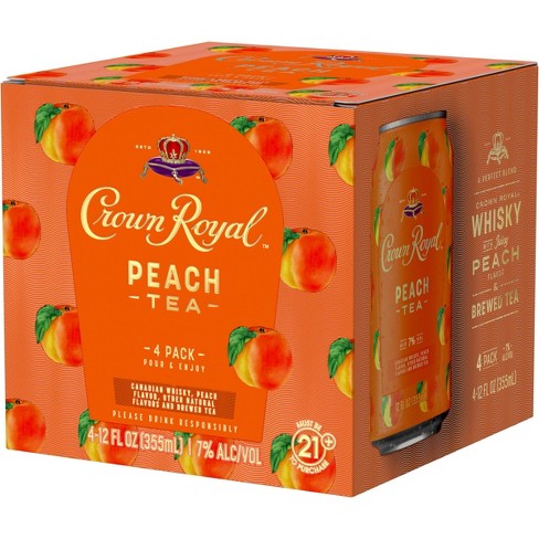 Crown Royal Peach Tea Whisky Cocktail 4pk 12 Fl Oz Cans Target