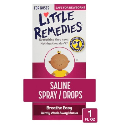 Little Remedies Saline Spray and Drops, Safe for Newborns - 1 fl oz