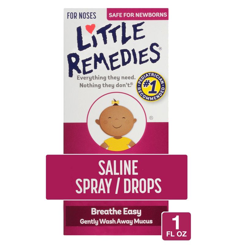 Little Remedies Saline Spray and Drops, Safe for Newborn Babies - 1 fl oz, 1 of 10