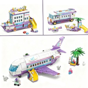 3-in-1 Friends Airplane Building Toy Set,  808PCS Plane/Boat/Camper Van Building Toys for Kids Aged 6+ - 1 of 4