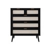 5 Drawer Cabinet Accent Storage Cabinet Wood Office File Cabinet Engineered Rattan Storage Dresser Chest - 2 of 4